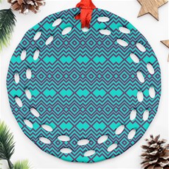 Chevron Zigzag Pattern Ornament (round Filigree)