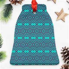 Chevron Zigzag Pattern Bell Ornament (two Sides)