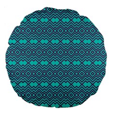 Chevron Zigzag Pattern Large 18  Premium Flano Round Cushions