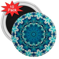 Kaleidoscope Mandala Ornament 3  Magnets (10 Pack) 