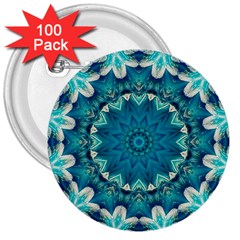 Kaleidoscope Mandala Ornament 3  Buttons (100 Pack) 