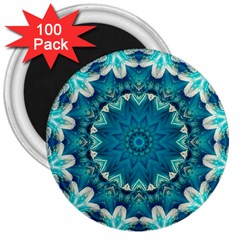 Kaleidoscope Mandala Ornament 3  Magnets (100 Pack) by Jancukart