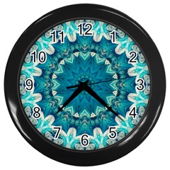 Kaleidoscope Mandala Ornament Wall Clock (black) by Jancukart