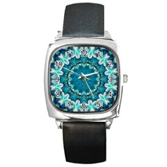 Kaleidoscope Mandala Ornament Square Metal Watch