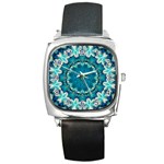 Kaleidoscope Mandala Ornament Square Metal Watch Front