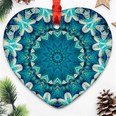 Kaleidoscope Mandala Ornament Heart Ornament (two Sides)