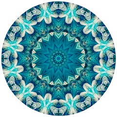 Kaleidoscope Mandala Ornament Wooden Puzzle Round by Jancukart