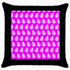 Ladybug Vector Geometric Tile Pattern Throw Pillow Case (black) by GardenOfOphir