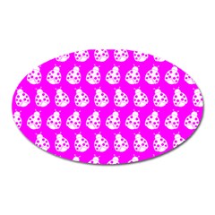 Ladybug Vector Geometric Tile Pattern Oval Magnet