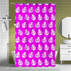 Ladybug Vector Geometric Tile Pattern Shower Curtain 48  X 72  (small)  by GardenOfOphir