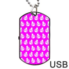 Ladybug Vector Geometric Tile Pattern Dog Tag Usb Flash (one Side)