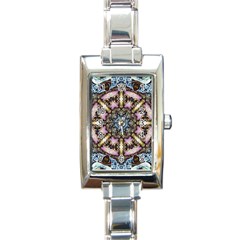 Abstract Kaleidoscope Digital Rectangle Italian Charm Watch