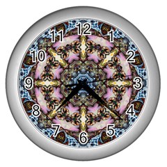 Abstract Kaleidoscope Digital Wall Clock (silver)