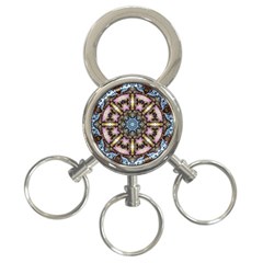 Abstract Kaleidoscope Digital 3-ring Key Chain