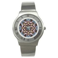 Abstract Kaleidoscope Digital Stainless Steel Watch