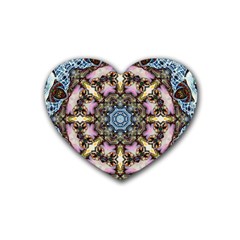 Abstract Kaleidoscope Digital Rubber Coaster (heart)