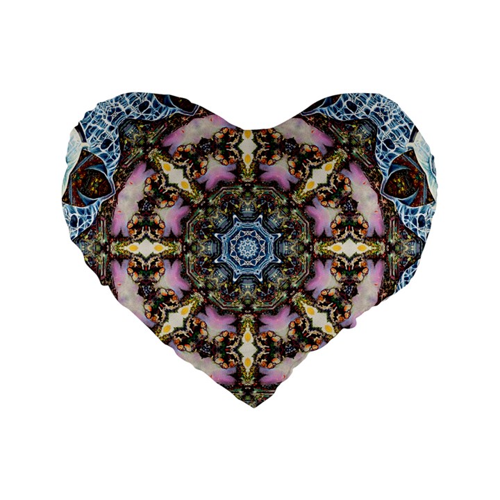 Abstract Kaleidoscope Digital Standard 16  Premium Heart Shape Cushions