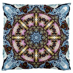 Abstract Kaleidoscope Digital Large Premium Plush Fleece Cushion Case (one Side)