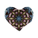 Abstract Kaleidoscope Digital Standard 16  Premium Flano Heart Shape Cushions Front