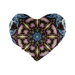 Abstract Kaleidoscope Digital Standard 16  Premium Flano Heart Shape Cushions Back