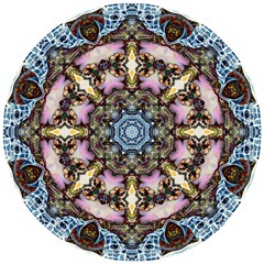 Abstract Kaleidoscope Digital Wooden Puzzle Round