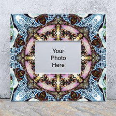 Abstract Kaleidoscope Digital White Wall Photo Frame 5  X 7 