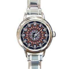 Abstract Kaleidoscope Digital Round Italian Charm Watch