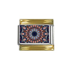 Abstract Kaleidoscope Digital Gold Trim Italian Charm (9mm)