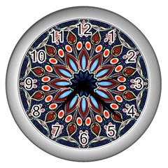 Abstract Kaleidoscope Digital Wall Clock (silver) by Jancukart