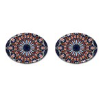 Abstract Kaleidoscope Digital Cufflinks (Oval) Front(Pair)