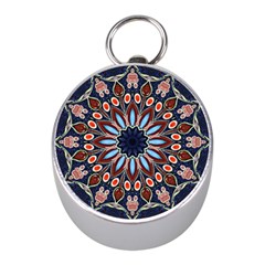 Abstract Kaleidoscope Digital Mini Silver Compasses