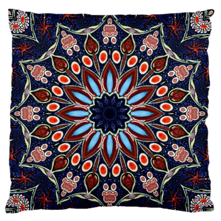 Abstract Kaleidoscope Digital Large Premium Plush Fleece Cushion Case (Two Sides)