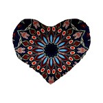 Abstract Kaleidoscope Digital Standard 16  Premium Flano Heart Shape Cushions Back