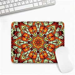 Kaleidoscope Floral Pattern Rosette Small Mousepad by Jancukart