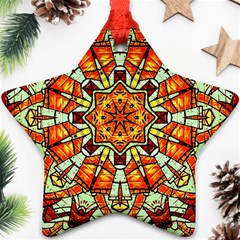 Kaleidoscope Floral Pattern Rosette Ornament (star) by Jancukart