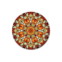 Kaleidoscope Floral Pattern Rosette Magnet 3  (round)