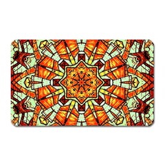 Kaleidoscope Floral Pattern Rosette Magnet (rectangular)