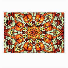 Kaleidoscope Floral Pattern Rosette Postcard 4 x 6  (pkg Of 10) by Jancukart