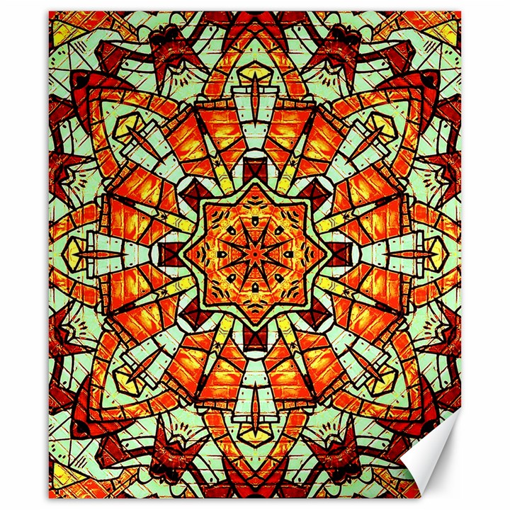 Kaleidoscope Floral Pattern Rosette Canvas 20  x 24 