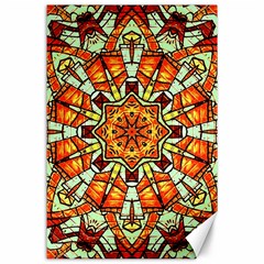 Kaleidoscope Floral Pattern Rosette Canvas 24  X 36 