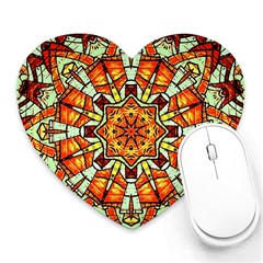 Kaleidoscope Floral Pattern Rosette Heart Mousepad