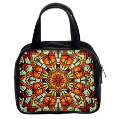 Kaleidoscope Floral Pattern Rosette Classic Handbag (two Sides)