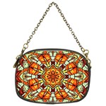 Kaleidoscope Floral Pattern Rosette Chain Purse (One Side) Front