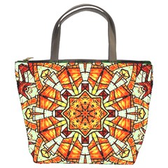 Kaleidoscope Floral Pattern Rosette Bucket Bag