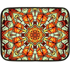 Kaleidoscope Floral Pattern Rosette Two Sides Fleece Blanket (mini)