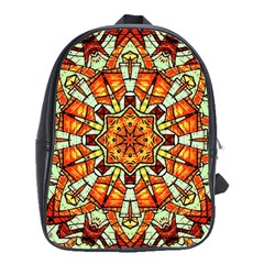 Kaleidoscope Floral Pattern Rosette School Bag (large) by Jancukart