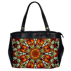 Kaleidoscope Floral Pattern Rosette Oversize Office Handbag by Jancukart