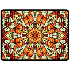 Kaleidoscope Floral Pattern Rosette Fleece Blanket (large)