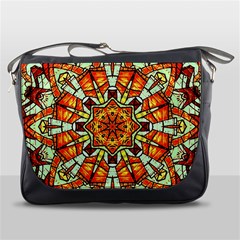 Kaleidoscope Floral Pattern Rosette Messenger Bag by Jancukart