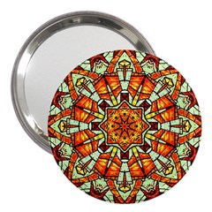 Kaleidoscope Floral Pattern Rosette 3  Handbag Mirrors by Jancukart